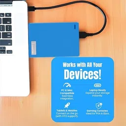 kingster 500GB Ultra Slim External Hard Drive (Portebal Hard Drive, Blue, 1 TB) 3 inch External Hard Drive image 3