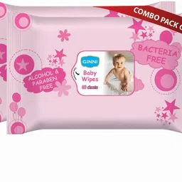 ginni Soft Cleansing Baby Wet Wipes with Aloe Vera, Jojoba Oil and Vitamin E (Pack of 2) (60 Wipes Per Pack)-picture-12