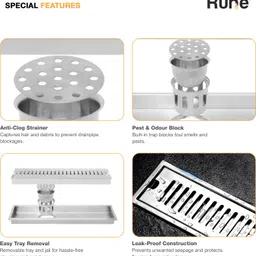 ruhe Floor Stainless Steel Push Down Strainer image 3