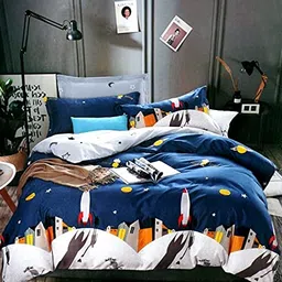 blenzza deco Blenzza Deco™ Glace Cotton Single Bed Reversable Babies & Kids Comforter,200 GSM(Size-60x90 Inches) (Space) image 1