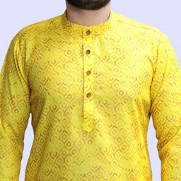 tibra collection Men Floral Print Cotton Blend Flared Kurta image 4