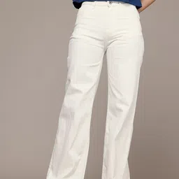 roadster Women Loose Fit High Rise White Jeans-picture-28