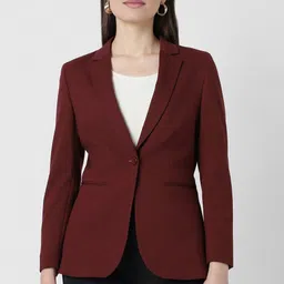 van heusen Women Self Design Single Breasted Formal Blazer-picture-11