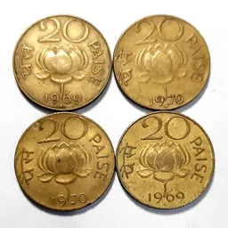 hsp Old 20 Paisa Collectable Brass Coin. ( Pack Of 4 Coin) Medieval Coin Collection-picture-26