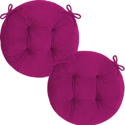 daddy cool Microfibre Cushion Pack of 2 Solid Round Velvet Cushion 18x18 Inch-picture-24