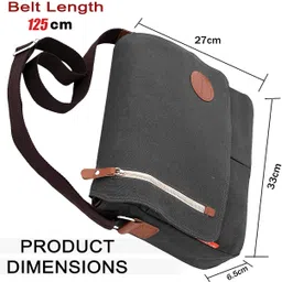 sndia Grey Men & Women Sling Bag Canvas Messenger Slings Bag For Men Women image 3