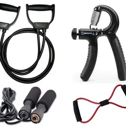fitnesstricks Double Toning Tube, Hand Gripper, Skipping Rope and Resistance Tube for Workout Fitness Accessory Kit Kit-picture-24