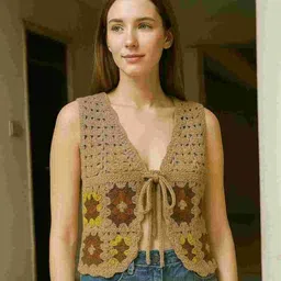 epicedesigns Casual Sleeveless Solid Women Brown Top-picture-12