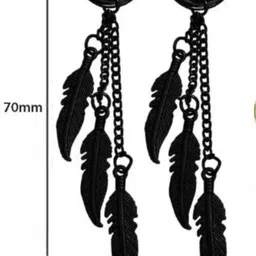m men style Chrismas Gift Three Feather Three Long Chain Christan Christ Jesus Cross Hoop Stainless Steel Earring Set, Hoop Earring, Drops & Danglers, Huggie Earring image 2