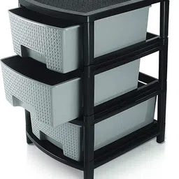 randal Containers Kitchen Rack Multipurpose Use 3 Layer Utility ( Grey ) Plastic-picture-13