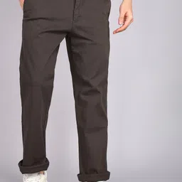 killer Men Straight Fit Dark Green Cotton Blend Trousers-picture-18