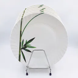 NEW2025_Melamine 11inch Round crazy Dinner Plate Bamboo Print 100% Daag Free Dinner Plate-image-25