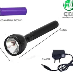 sdms 2 in 1 Waterproof 700 Meter Range LED 2W Torch Rechargeable 2 Mode 2200 mAh Torch image 3
