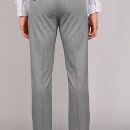 louis philippe Men Regular Fit Grey Polyester Trousers image 4