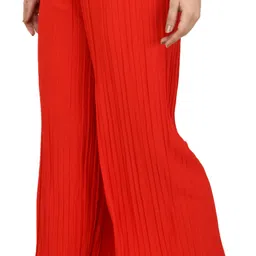 glowic Pack of 2 Women Regular Fit Yellow, Red Lycra Blend Trousers image 3