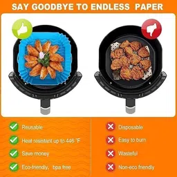 sunpantry Silicon Square Air Fryer Pack Of 2 Airfryer Tray image 4