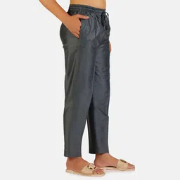noori Women Regular Fit Grey Polyester Trousers image 5