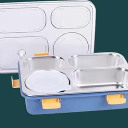 kello Stainless Steel Airtight Tiffin Box, 4 Compartment Lunch Box, Spoon & Fork K235 4 Containers Lunch Box-picture-19