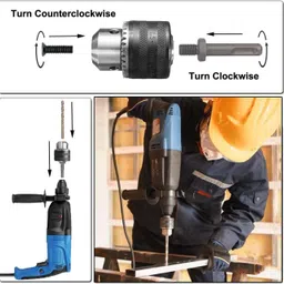 uptodatetools 13mm Drill Chuck with SDS-plus Shank, Socket Square Converter and 1/4 Inch Hex Shank, Fit Impact Driver Hammer, Electric Wrench and Air Screwdriver image 5