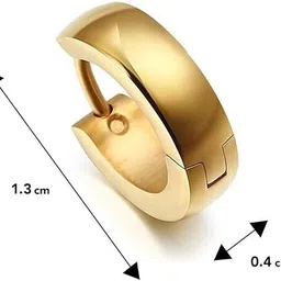 nhg Men Stainless Steel Gold-Plated Hoop Earrings Gold Hoop Earring image 3