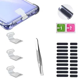 MAK Type C Port Adhesive Dust Protection Caps (3Pc),Dustproof Net Stickers (10S+10L) Power Port White Anti-dust Plug-picture-27