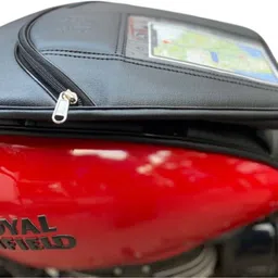 uniware Thunderbird 350/500/350X/500X Leather Scratch Proof Mobile Touch Pocket Tank Bag Strap Royal Enfield Thunderbird, Thunderbird 350, Thunder Bird 350, Thunder Bird 500, Super|Thunderbird Bike Tank Cover image 3
