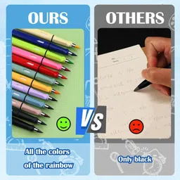 crazygol Color pencil inkless with erase birthday return gifts multicolor (pack of 12) Pencil image 4