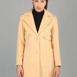 honnete 100 % Polyester Solid Coat For Women image 4