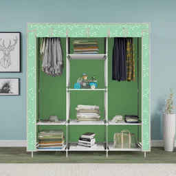 mezire 3 Door 8 Layer Printed PP Collapsible Wardrobe image 2