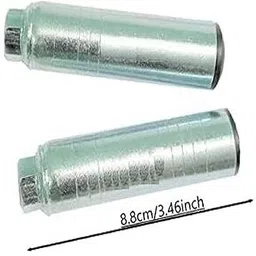 prakmo Black and grey Handle Grip 12.5cm Length with 2 silver foot rest Bicycle Handle Grip image 2