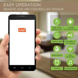 smiledrive Smart Motion Sensor Alarm WiFi Movement Detector with Remote PIR Security System Door & Window Door Window Alarm image 4