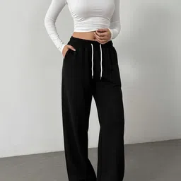 dockstreet Women Solid Black Track Pants-picture-33