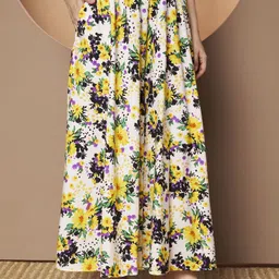 zwerlon Women Flared White, Yellow Polyester Trousers-picture-28