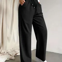 daphne maurier Women Loose Fit Black Cotton Blend Trousers image 2