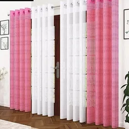 msd decor hub 213 cm (7 ft) Polyester Transparent Door Curtain (Pack Of 4)-picture-10