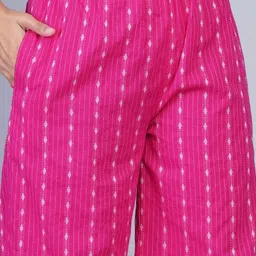 wakshi Women Regular Fit Pink Cotton Blend Trousers image 5