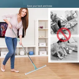 qozweid 3 in 1 magic broom floor wiper wet dry 180 degree for bathroom glass sweeper Plastic, Silicone Wet and Dry Brush image 4