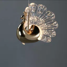 shri mahal antiques 3 LED Peackock Pendant Lights for Living Room, Bedroom - Warm White Chandelier Ceiling Lamp image 3