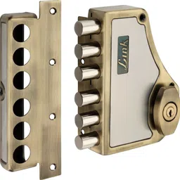 link Voltstorm Rim Lock for Main Door,Heavy Duty Lock BSK,Dead Bolt Lock Antique Lock image 2