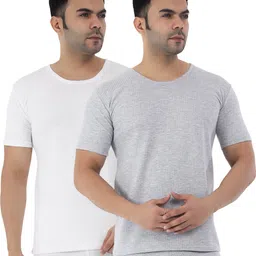 Selfcare Selfcare Men Soft Polycotton Striped Thermal Half Sleeve Round Neck Tops|SW1120 Men Top Thermal image 1