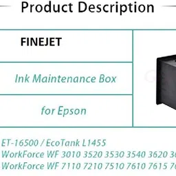 FINEJET T6711 L1455 Ink Maintenance Box for EPSON WF 7610,7620,7720 .7510,3010,3520,3530 Black Ink Toner image 5