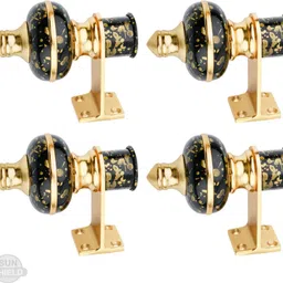 sun shield Black, Gold Curtain Knobs Metal image 1
