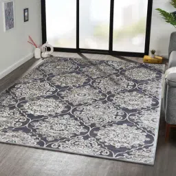 Grey and Cream Neo Persian 4x6 Feet Machine Made Carpet-image-42