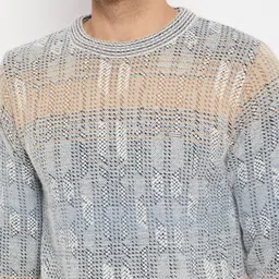 duke Men Self Design Round Neck Multicolor Sweater image 4