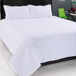 kajims Cotton Double Flat 220 TC Solid Bedsheet-picture-12
