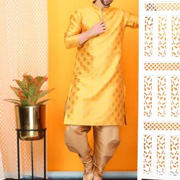over crowd Men Jacquard Kurta Salwar Set image 5