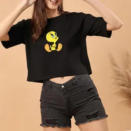 furrr Casual Regular Sleeves Self Design Women Black Top-picture-10