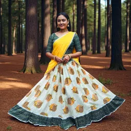 sujas Floral Print Semi Stitched Lehenga Choli image 1