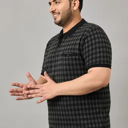 austivo Men Checkered Polo Neck Cotton Blend Multicolor T-Shirt image 3