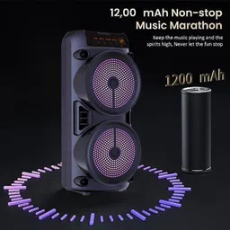 WOOS Rock Light 6W Karaoke Bluetooth Speaker Dual Woofer Mic TWS Portable Party Box 10 W Bluetooth Speaker-picture-36